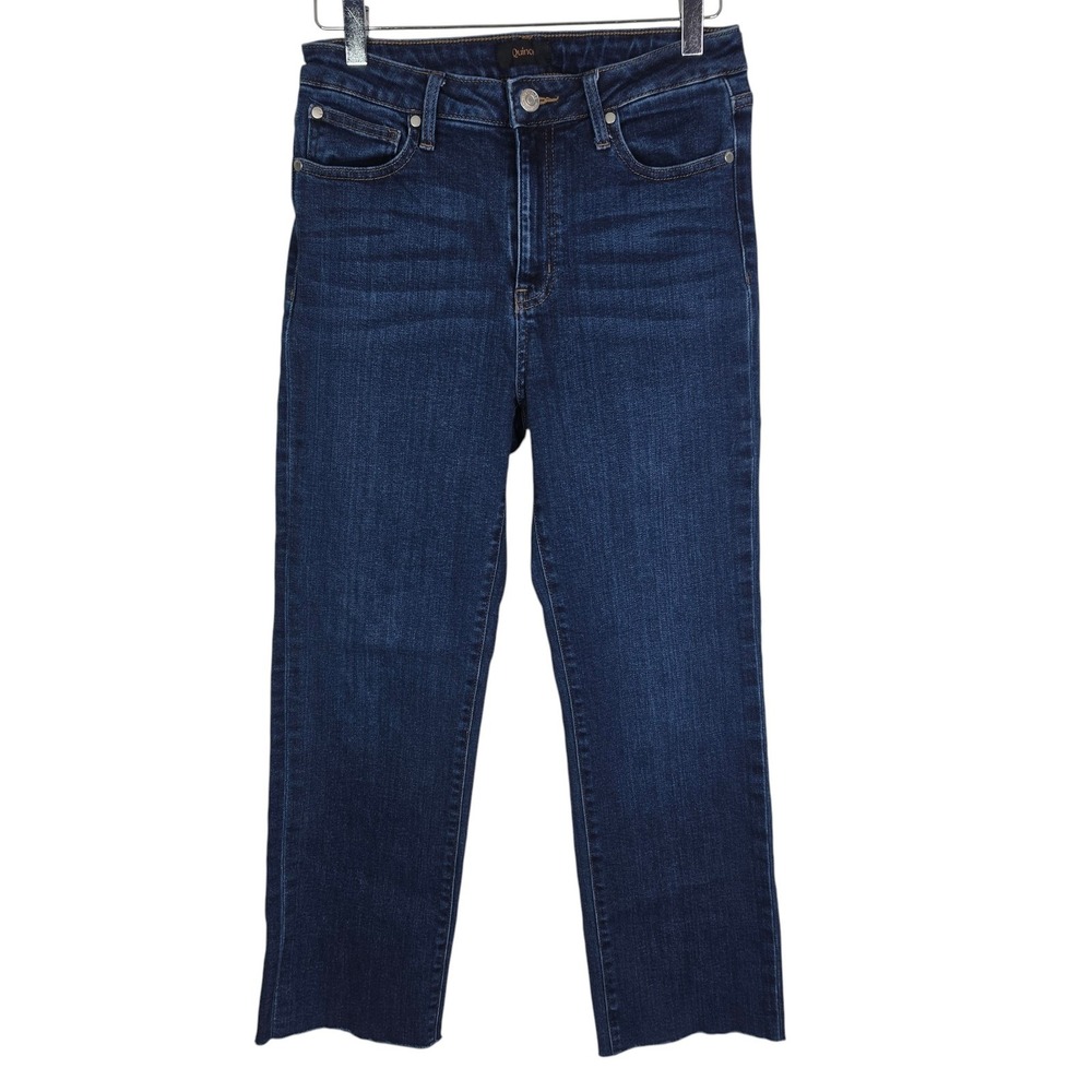 QUINCE Jeans Womens 28 Dark Wash Stretch High Rise Straight Denim Blue